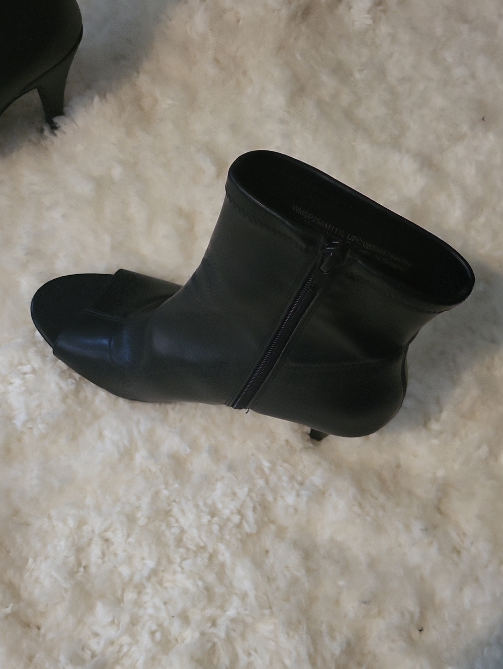 Black Peep-Toe Ankle Booties - Picture 7 of 11